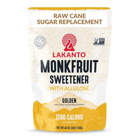 Lakanto Golden Monk Fruit Sweetener With Allulose, Raw Cane Sugar Substitute From