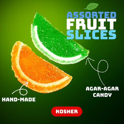 13oz SweetGourmet Assorted Fruit Slices | Candy Fruit Jelly | Vegan, Gluten Free |