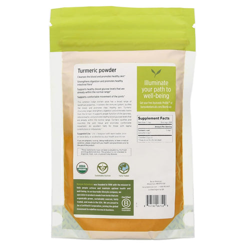 Banyan Botanicals Turmeric Powder - USDA Organic, 1/2 lb - Curcuma longa - Traditional Cooking Spice That Promotes Digestion Overall Health, and Well-being