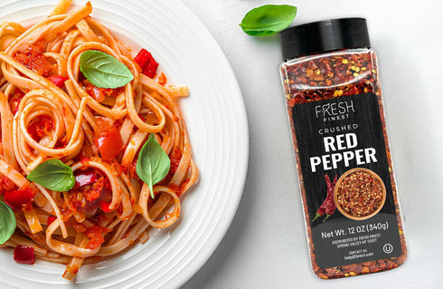 12oz Fresh Finest Crushed Red Pepper Chili Pepper Flakes for Pizza Dough, Sauces, Marinades No Preservatives or Fillers
