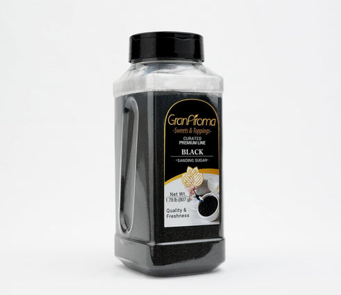 GranAroma Black Sanding Sugar, Decorative, Cookies & Sweets (1.78 Pound)