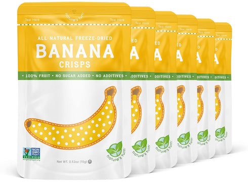 Natures Turn Freeze-Dried Banana Crisps Healthy, Gluten-Free, Crispy & Delicious, Plant-Based Snack,