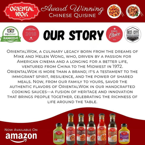 14 oz (2 Pack) Oriental Wok Bourbon Infused Chicken Sauce, Authentic Kentucky Bourbon, Savory & Sweet Blend, Ideal