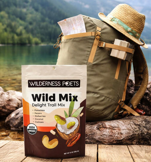 Mulberries, 3.25 Wilderness Poets, Song of Delight Wild Mix - Organic Raw Trail Mix - Pecans, Cashews, Pistachios