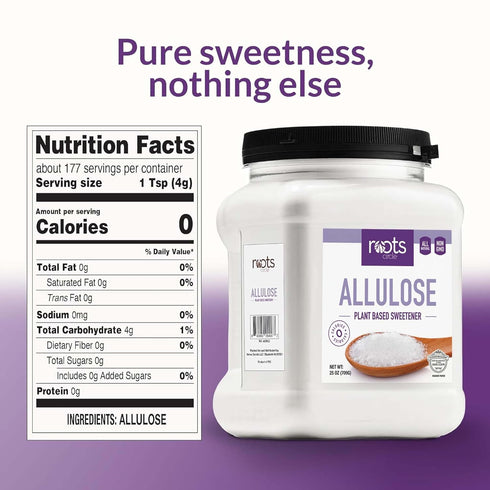 (25 Roots Circle Allulose Plant Based Sweetener - Zero Calorie Sugar Alternative for Baking & Beverages - All-Natural