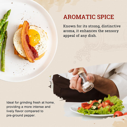 52USA 12 oz 2 lb 2 Set Whole Black Peppercorns + Himalayan Pink Salt (Coarse Grain) - Salt and Pepper Grinder, Black