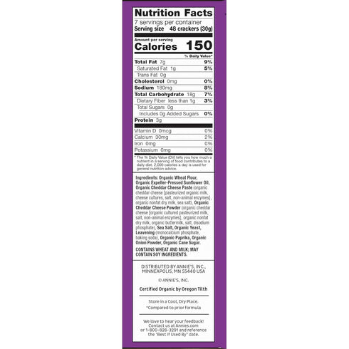 Annie's Organic White Cheddar Bunnies, Baked Snack Crackers, 7.5 oz