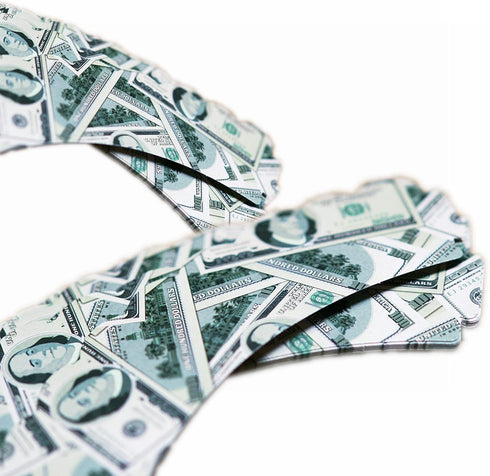 The DaPai 48Pcs 100 Set Dollar Bill Cupcake Wrappers and Toppers Currency Symbol Cupcake Holders with Treat Picks Kit