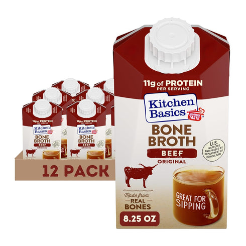 Kitchen Basics Beef Bone Broth, 8.25 oz Carton, a Delicious Boost of