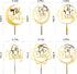 6Pcs Oh Baby Cake Topper, Gold Acrylic Baby Shower Cake Decorations for Birthday Party Supplies