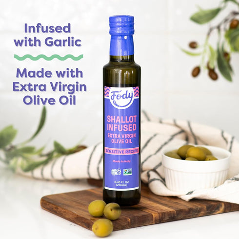 8.45 Oz (Pack 2), Fody Foods Shallot Infused Extra Virgin Olive Oil, of Low FODMAP Certified, Gut & IBS Friendly