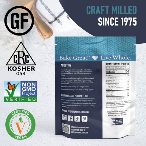 2 Lb Great River Milling Blanched Almond Flour | Finely Ground Gluten Free Baking Alternative | Made from Whole