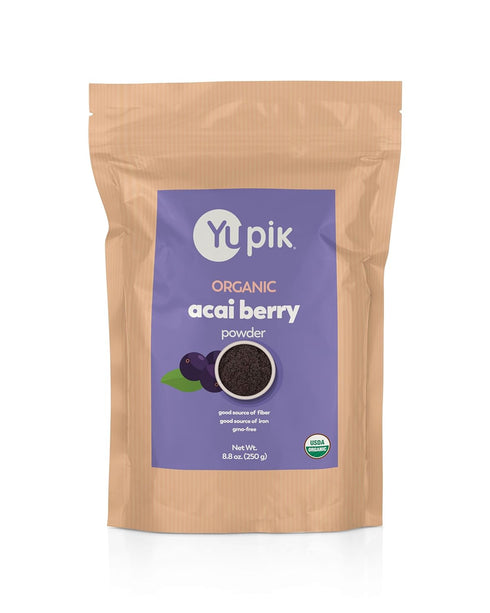 Yupik Organic Acai Berry Powder 8.8 oz, USDA Certified, Non-GMO, Vegan, Raw,