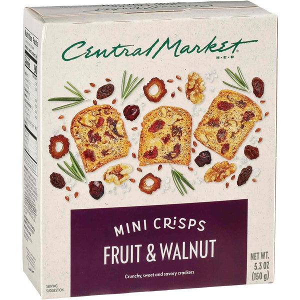 Generic Central Market Fruit & Walnut Mini Crisps 5.3 oz 2 Boxes