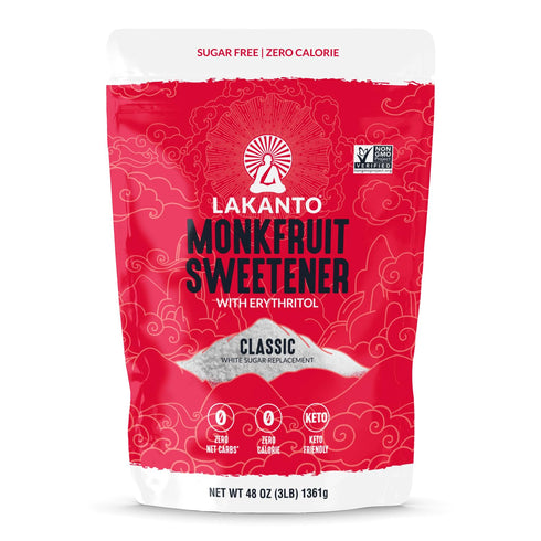 Lakanto Classic Monk Fruit Sweetener - 3 lb - White Sugar Substitute, Zero Calorie, Keto Diet Friendly