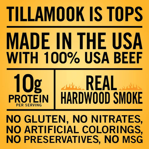 Tillamook Country Smoker Real Hardwood Smoked Beef Jerky, Old Fashioned, 2.5 Ounce