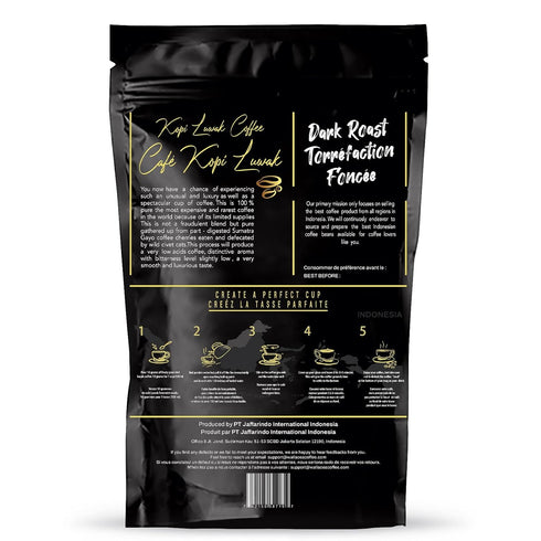 Wallacea Coffee Certified Wild Kopi Luwak Coffee Beans, Civet Coffee from Gayo Sumatra Indonesia (8.8 oz)