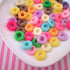 picocosmxiruo 25Pcs Multicolor Fruit Rings Cereal Cabochons, Assorted Fruit Donut Cabochons, Faux Food,Fake Food,Fake