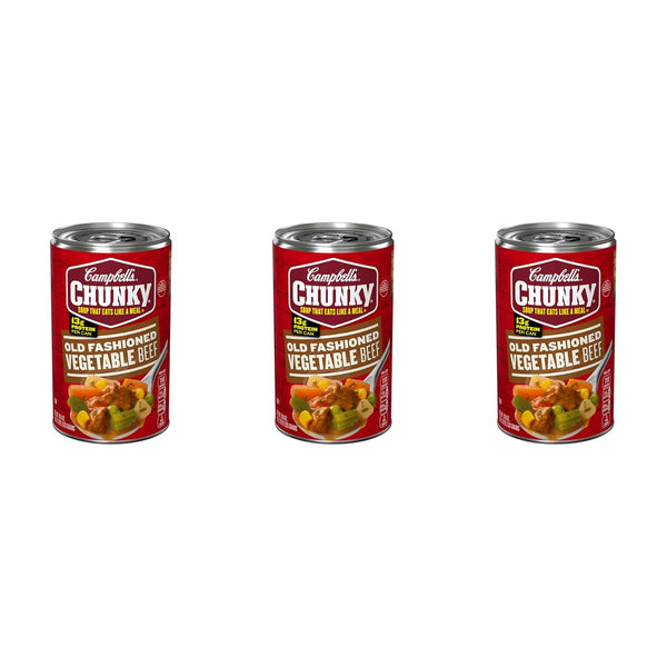 Campbells Chunky Soup, Old Fashioned Vegetable Beef Soup, 18.8 Oz Can (Pack