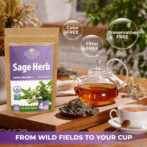 4 oz. 113g (4 oz) Dried Sage Herb Herbs Tea (Salvia Officinalis) - Herbal Tea Salvia Sage
