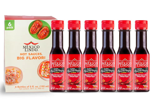 Mexico Lindo Picante Negra Xxxtra Hot Sauce, With Chiltepin Pepper, 5 Fl