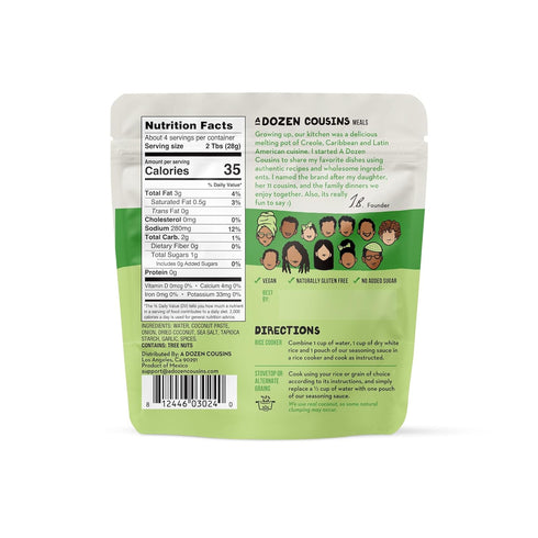 Dozen (10 Pack), 4oz A Cousins Caribbean Coconut Rice Seasoning Sauce Pour & Mix Coconut Rice Starter, Coconut Paste