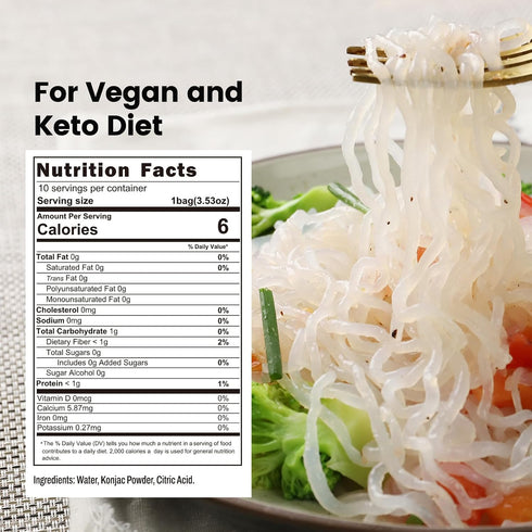 20 Packs, Hethstia Konjac Noodles Pasta, Konjac Jelly Pouch, Gluten-Free, Sugar-Free, Low Calorie, Low Carb, Low GI
