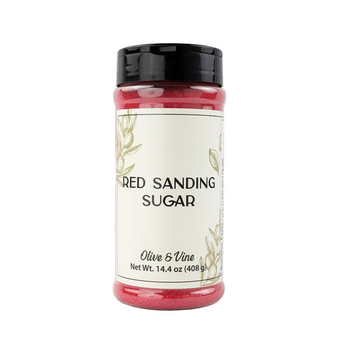 Olive & Vine Red Sanding Sugar, Sweet Finish, For Baking & Decorating,