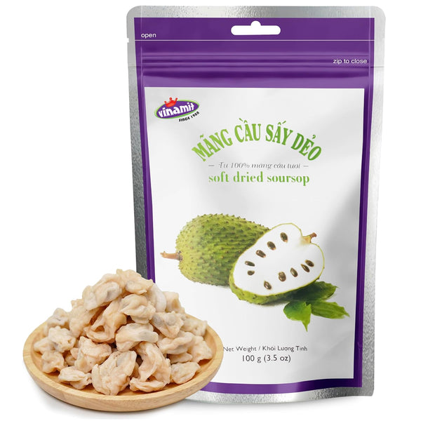 Vinamit Soft Dried Soursop | Soursop Fruit 3.5 oz bag | Natural