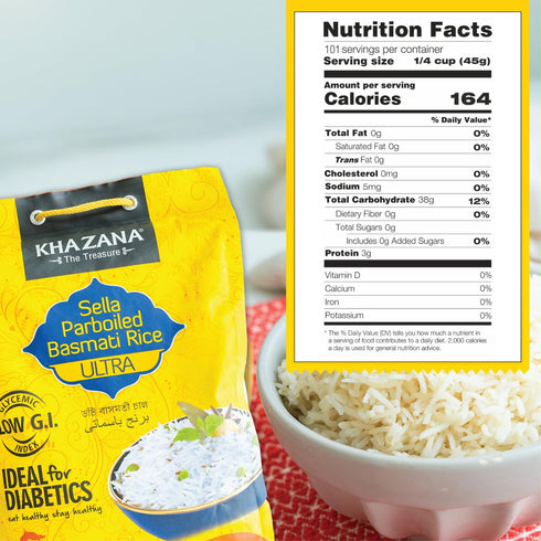10 lb Authentic Ultra Long Sella Parboiled Basmati Rice by Khazana in Bag - Aromatic and Flavorful Indian Grain
