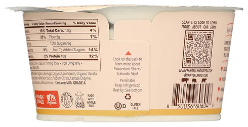 Painterland Sisters 5.3 , Yogurt Icelandic Style Skyr Vanilla Organic, Ounce