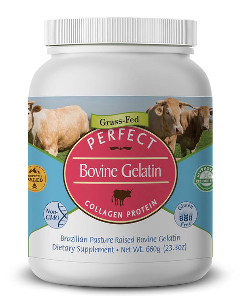 Perfect Supplements Perfect Bovine Gelatin 660 Grams 100% Beef Gelatin Collagen Protein