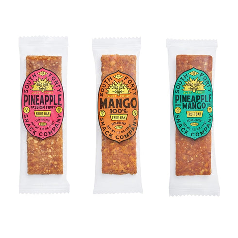 40 3 Pack, 1-3 (35g Pack 18) South Snacks Premium Tropical Fruit Bars Mix of Variety Just ingredients, Mango, Pineapple