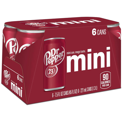7.5 OZ, 6 DR PEPPER - MINI CANS, PK