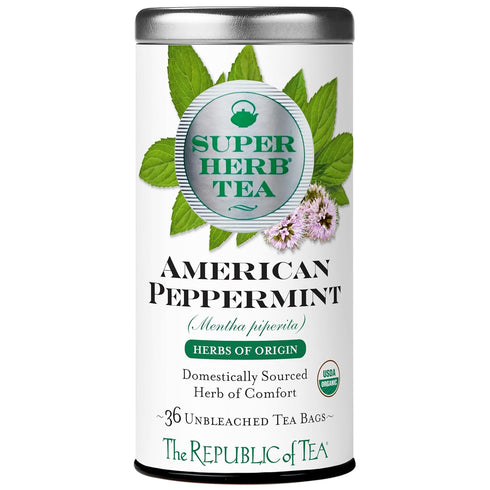 The Republic of Tea Organic American Peppermint SuperHerb Tea Tin, 36 Herbal