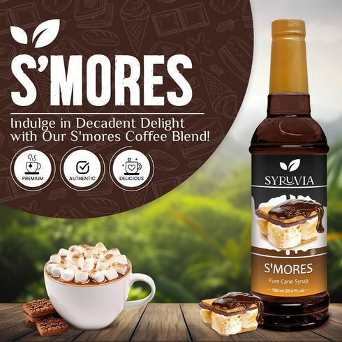 25.4 oz. Syruvia Lavender Syrup, Peanut Butter Cup Syrup & Smores Syrup - fl Premium Coffee Flavoring Syrup. Kosher