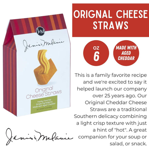 6 oz, Pack 1 J&M Foods Original Cheese Straws, Family Favorite Snacks, Made with Aged Cheddar, Simple Ingredients