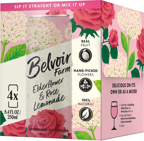BELVOIR FRUIT FARMS Belvoir Farm Elderflower & Rose Sparkling Lemonade | Delicious On It's Own