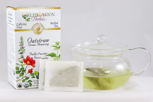Celebration Herbals 24 Organic Oatstraw Green Flowering Tea, CT