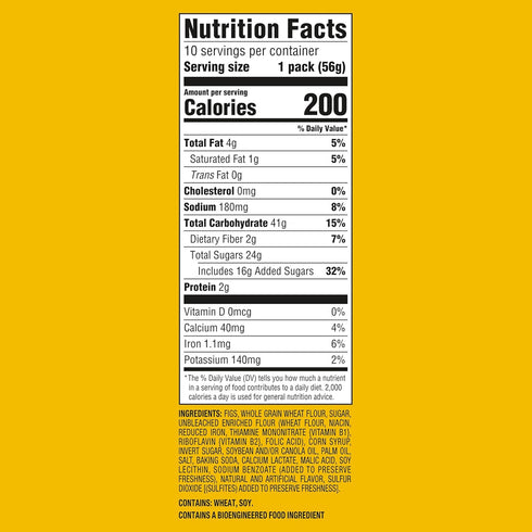 Fig Newtons 40 Packs (Pack 2) Newtons Fig Bars, Soft Fruit Chewy Bars, Vegetarian, Snack