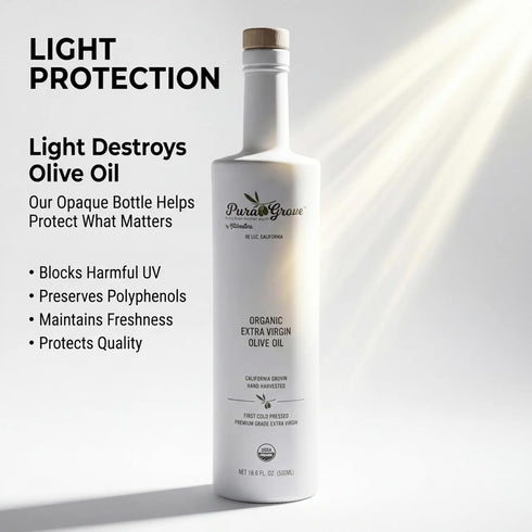 16.9Oz 2024 2025 Pura Grove Organic Cold Pressed Extra Virgin Olive Oil Premium Grade - High Polyphenol - Hand