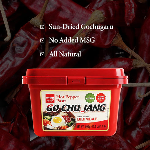 2.2 Lb (Pack 1) Wang Gochujang - Traditional Korean Red Chili Pepper Paste, Made with All Natural Ingredients, Non-GMO