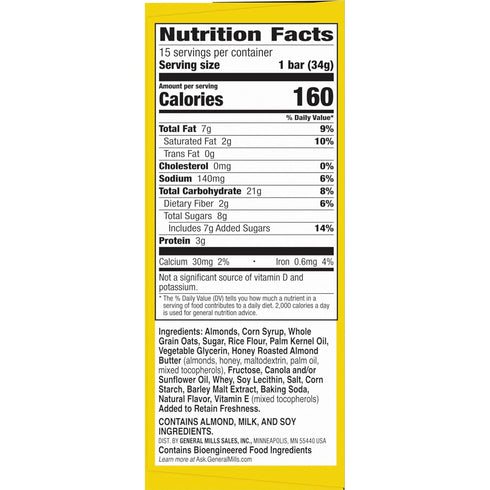 15 18 oz Nature Valley Sweet and Salty Nut Granola Bars, Almond, Bars
