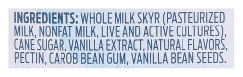 4.4 Icelandic Provisions, Yogurt Skyr Whole Milk Vanilla Bean, Ounce