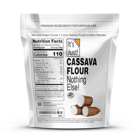 4lb, It's Just - Cassava Flour, Made from Real Yucca Root, Non-GMO, Gluten Free Baking, Tapioca Substitute