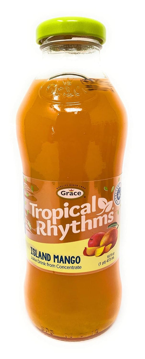 Grace 16oz, 6 Pack Tropical Rhythms Island Mango Jamaican Fruit Juice