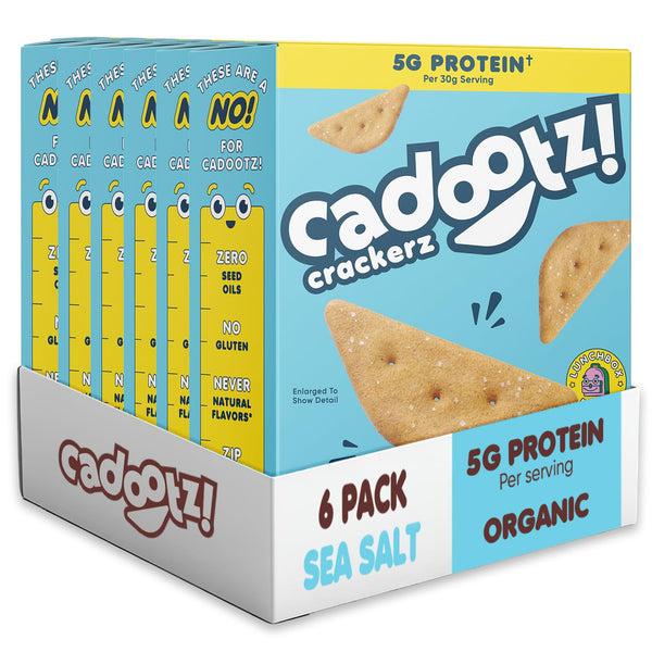 cadootz | Sea Salt | Organic Protein Kids Snack with 5g Protein,