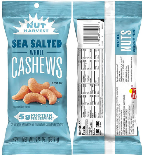 Nut Harvest, Sea Salt Whole Cashews, Value Pack Bundled by SUPERDEALS, 2.25