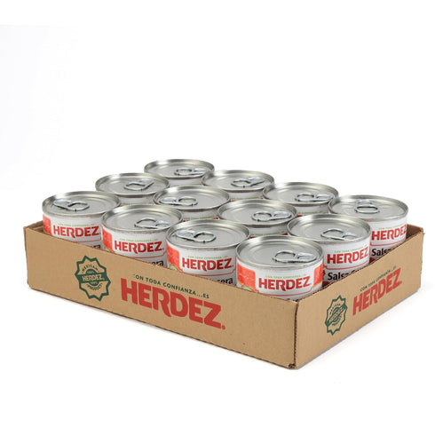 HERDEZ Salsa Casera, Hot, 7 oz Can (12 Pack) - Authentic Mexican