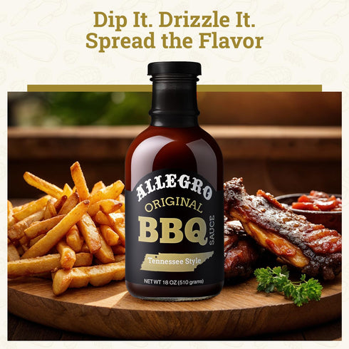 18 Oz (Pack 4) ALLEGRO - The Marinate Everything Marinades| Barbecue Sauce for Chicken, Pork, Ribs & Burgers| Hickory